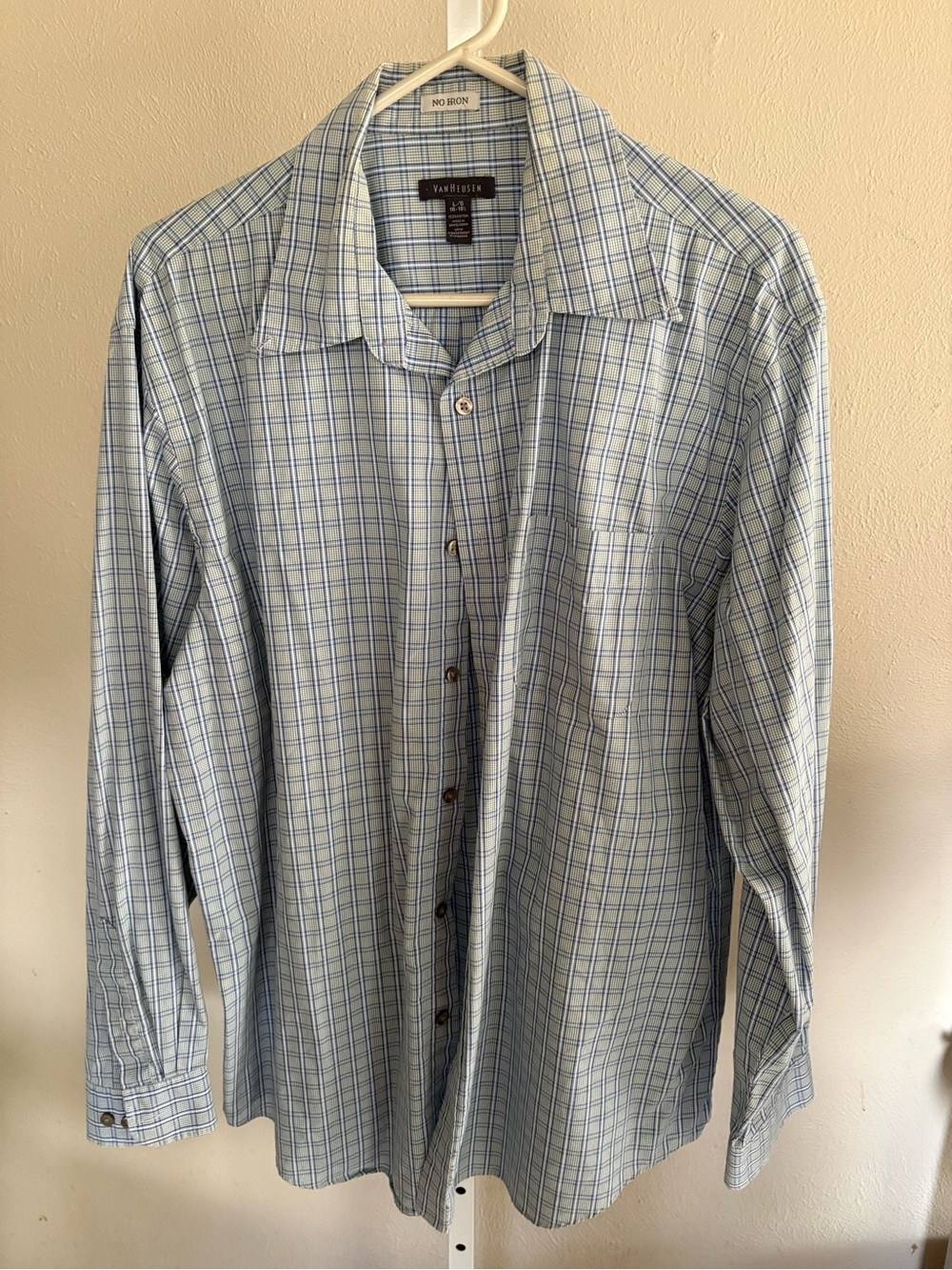 Van Heusen Light Blue and White Checked Dress Shirt